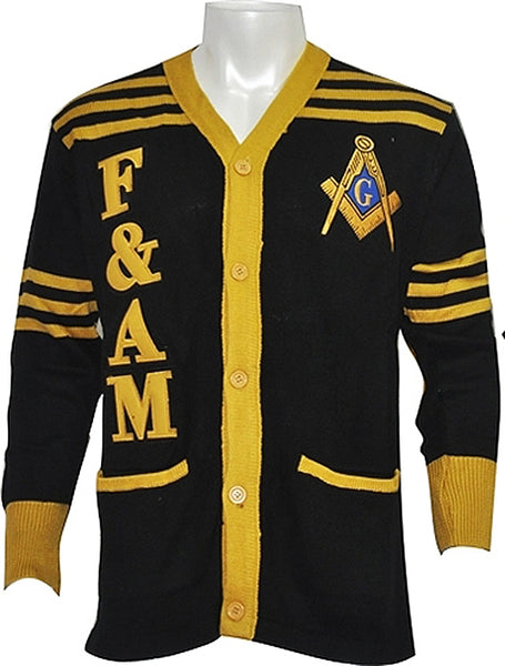 Buffalo Dallas Prince Hall Mason F&AM Cardigan Sweater [Black]