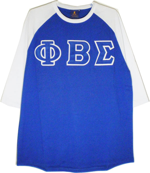 Buffalo Dallas Phi Beta Sigma Baseball T-Shirt [Blue - 3/4 Sleeve]