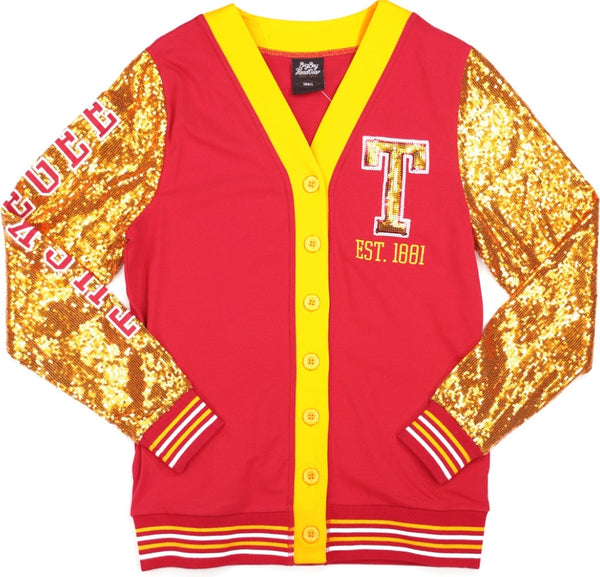 Big Boy Tuskegee Golden Tigers S9 Womens Cardigan [Crimson Red]