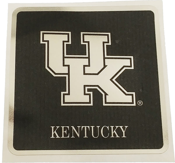 University of Kentucky UK Logo Square Decal Sticker [Black/Silver - 4"]