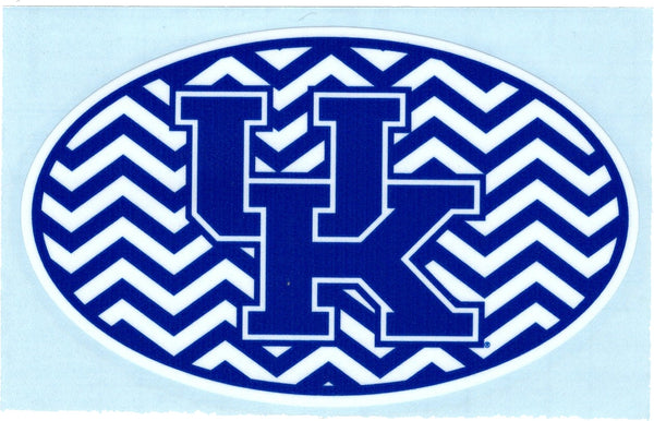 University of Kentucky Chevron Stripe UK Logo Oval Decal Sticker [White - 6" x 3.5"]