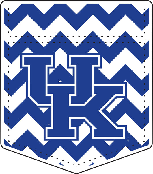 University of Kentucky Chevron Stripe Pocket UK Logo Decal Sticker [White - 4"]