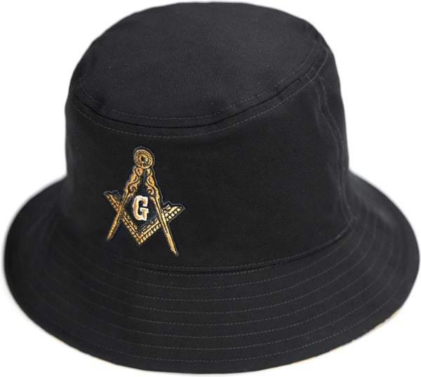 Big Boy Prince Hall Mason Reversible Bucket Hat [Black/Gold]