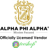 Alpha Phi Alpha 1906 Big Letter License Plate Frame [Black/Gold - Car or Truck - Silver Standard Frame]