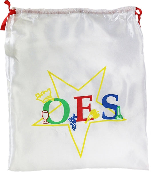 Order of the Eastern Star Drawstring Shoe/Gift Bag [White]