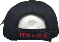 POW MIA Logo Shadow Mens Cap [Black/Red - Adjustable Size - Baseball Cap]