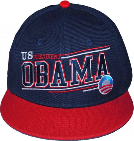 Big Boy Pres. Barack Obama U.S. President S143 Mens Snapback Cap [Navy Blue/Red - Adjustable Size]