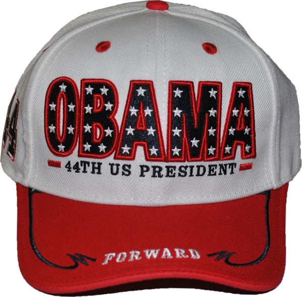 Big Boy Pres. Barack Obama 44th U.S. President S145 Mens Cap [White/Red - Adjustable Size]