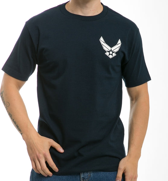 Rapid Dominance Air Force Hap Wings Basic Military Mens Tee [Navy Blue]