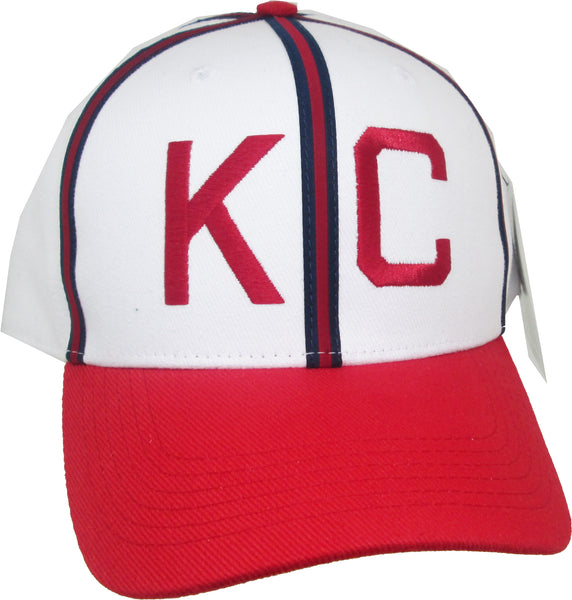 Big Boy Kansas City Monarchs 1942 S141 Home All Star Mens Baseball Cap [White/Red - Adjustable Size]