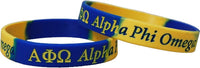 Alpha Phi Omega Color Swirl Silicone Bracelet [Pre-Pack - Blue/Gold - 8"]
