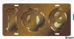 Iota Phi Theta Outlined Mirror License Plate [Brown/Brown/Gold - Car or Truck]