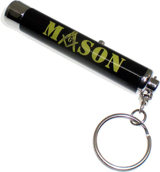 Mason Projection Torch Light Flashlight Keychain [Navy Blue - 3"]