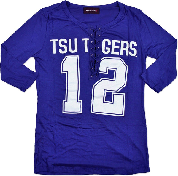 Big Boy Tennessee State Tigers Ladies Football Lace Jersey Tee [Royal Blue]