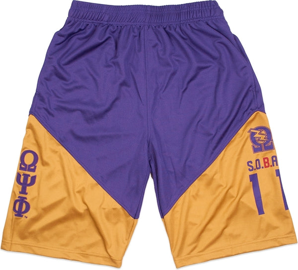 Big Boy Omega Psi Phi Divine 9 Mens Basketball Shorts [Purple]