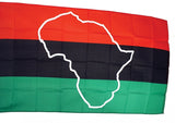 African American Africa Map Outline Flag [Red/Black/Green - 3' x 5']