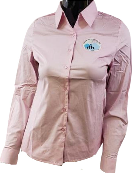 Buffalo Dallas Jack And Jill Of America Button Down Collar Shirt [Pink - Long Sleeve]