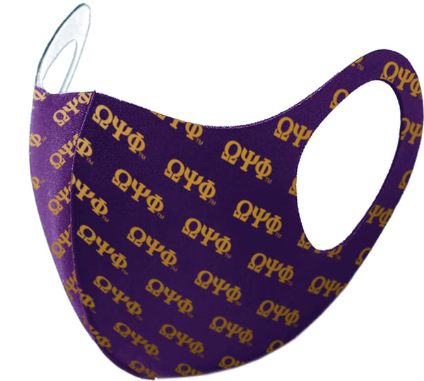 Big Boy Omega Psi Phi Divine 9 S2 Summer Poly Fashion Face Mask [Purple]