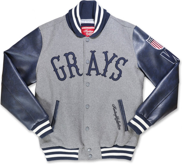Big Boy Homestead Grays NLBM Heritage Collection Mens Wool Jacket [Grey]