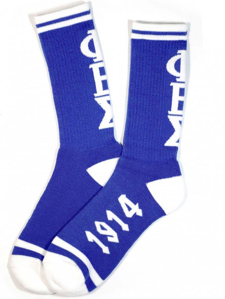 Big Boy Phi Beta Sigma Divine 9 S4 Mens Athletic Socks [Royal Blue]