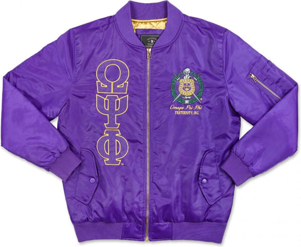 Big Boy Omega Psi Phi Divine 9 S3 Mens Bomber Jacket [Purple]