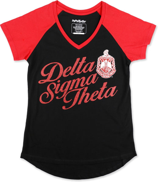 Big Boy Delta Sigma Theta Divine 9 S2 V-Neck Ladies Tee [Black]