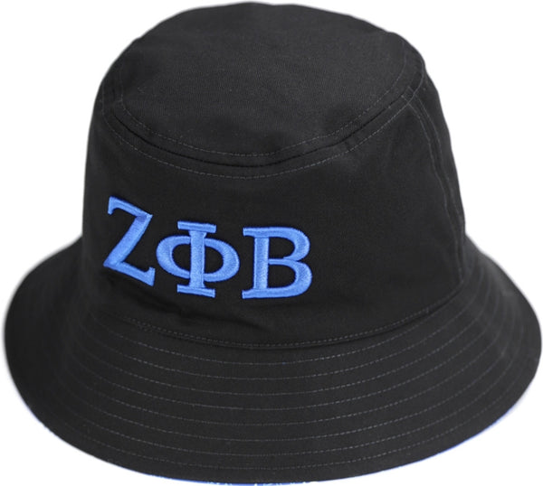 Big Boy Zeta Phi Beta Divine 9 S145 Reversible Womens Bucket Hat [Black/Royal Blue]