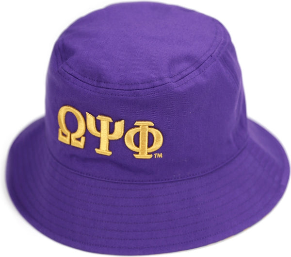 Big Boy Omega Psi Phi Divine 9 S145 Reversible Mens Bucket Hat [Purple/Old Gold]