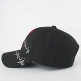 POW MIA Barbed Wire Mens Cap [Black/Red - Adjustable Size]