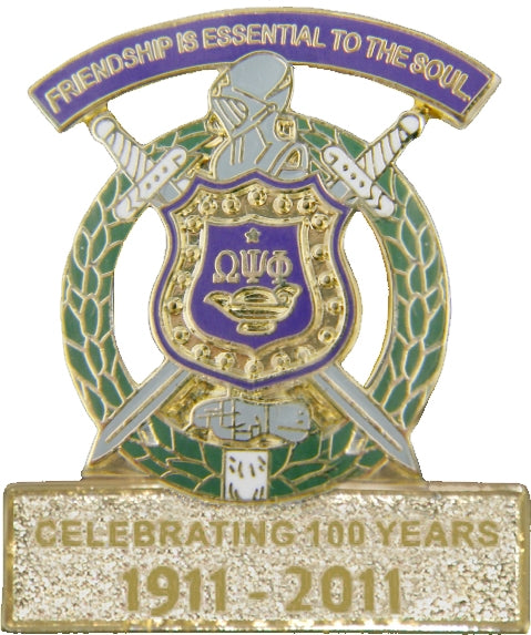 Omega Psi Phi Celebrating 100 Years Of Friendship Lapel Pin [Gold]
