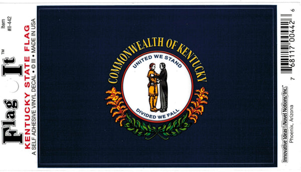 Innovative Ideas Flag It Kentucky State Flag Self Adhesive Vinyl Decal [Navy Blue]