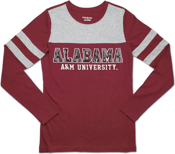 Big Boy Alabama A&M Bulldogs Ladies Long Sleeve Tee [Maroon]