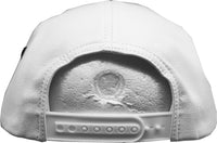 Plain PU Leather Camo Snapback Mens Cap [White/Bronze Camo]