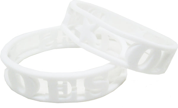 Eastern Star 3D Cut Out Silicone Bracelet [White]