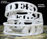 Eastern Star 3D Cut Out Silicone Bracelet [White]