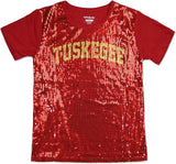 Big Boy Tuskegee Golden Tigers S3 Ladies Sequins Tee [Crimson Red]