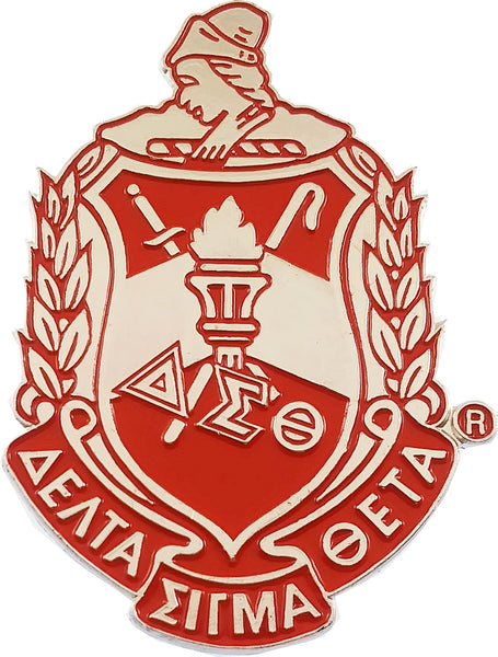 Delta Sigma Theta Crest Die-Cut Car Badge [Red]