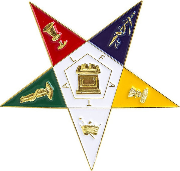 Eastern Star Symbol Die-Cut Car Badge [White]