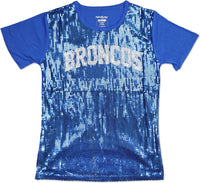 Big Boy Fayetteville State Broncos S3 Ladies Sequins Tee [Royal Blue]
