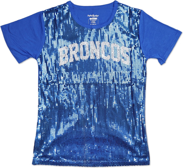 Big Boy Fayetteville State Broncos S3 Ladies Sequins Tee [Royal Blue]