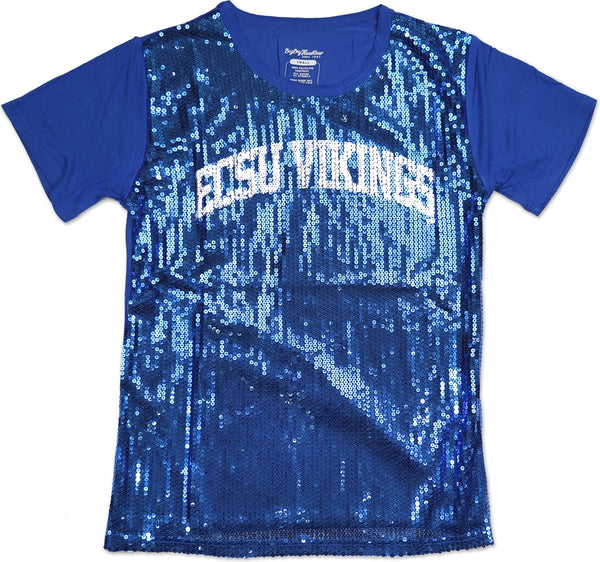 Big Boy Elizabeth City State Vikings S3 Ladies Sequins Tee [Royal Blue]