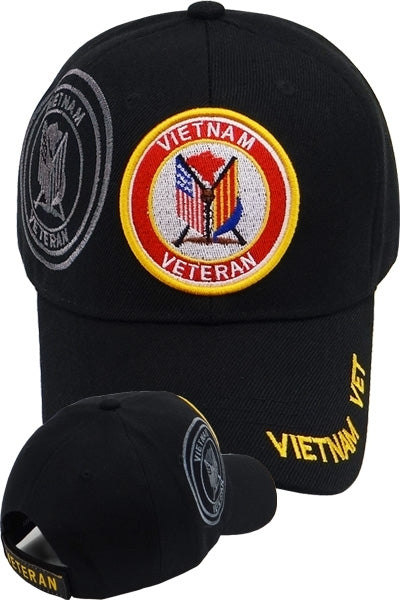 Vietnam Veteran Flags Shadow Mens Cap [Baseball Cap - Black]