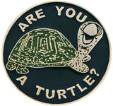Shriner Are You A Turtle Round Lapel Pin [Gold]