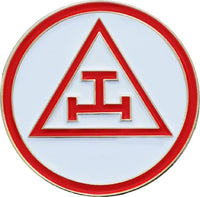 Mason Triple Tau Royal Arch Round Lapel Pin [White]