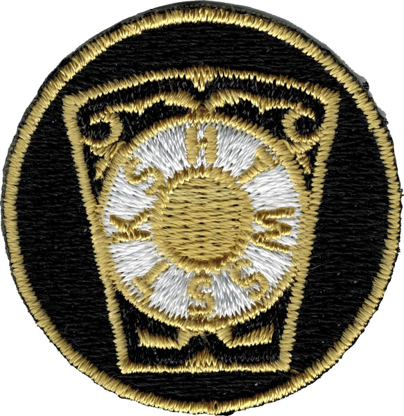 Royal Arch Chapter Keystone Symbol Round Iron-On Patch [Black]