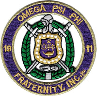 Omega Psi Phi Fraternity Inc. Round Cut-Out Iron-On Patch [Purple]