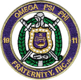 Omega Psi Phi Fraternity Inc. Round Cut-Out Iron-On Patch [Purple]