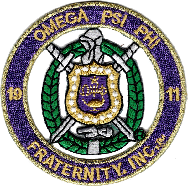 Omega Psi Phi Fraternity Inc. Round Cut-Out Iron-On Patch [Purple]