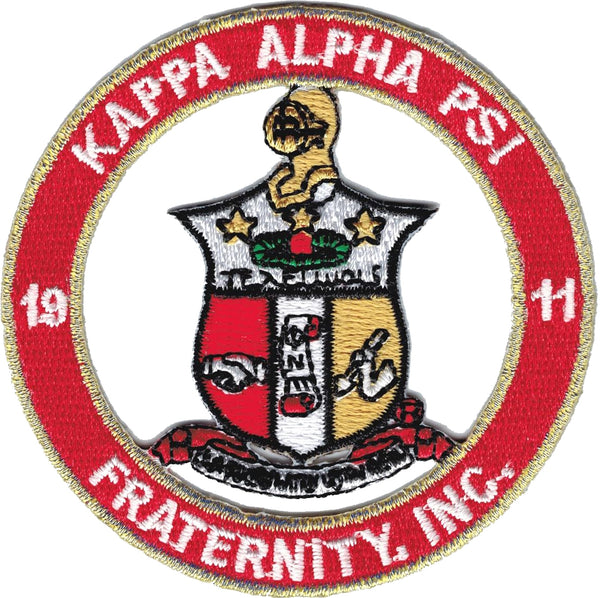 Kappa Alpha Psi Fraternity Inc. Round Cut-Out Iron-On Patch [Red]