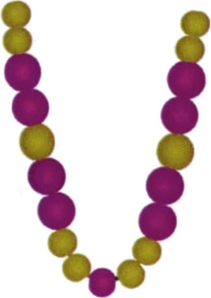 Greek Wood Color Bead Tiki Necklace [Purple/Gold]